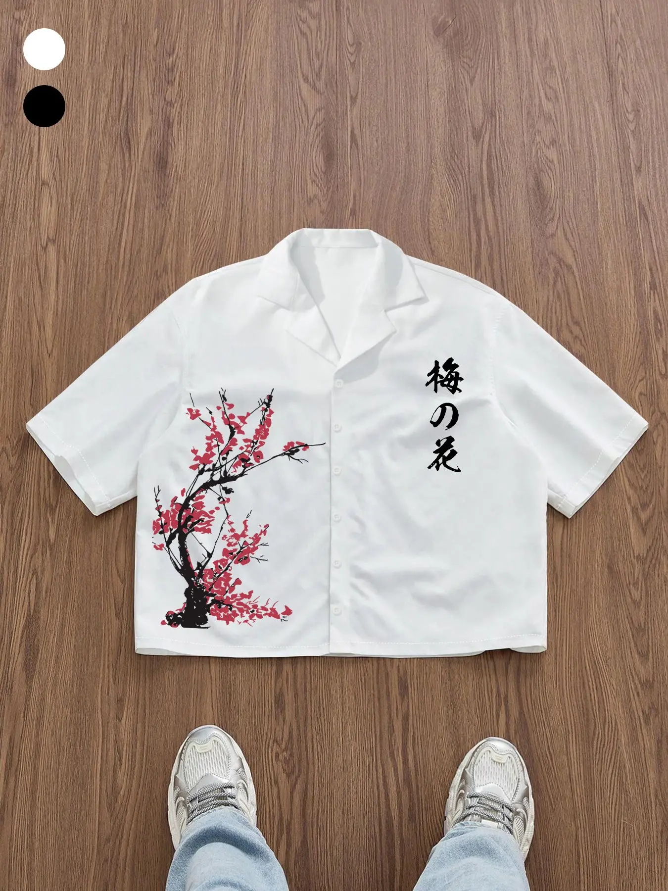 Men's Anti Social Social Club Sakura Floral Short Sleeve Shirt, Japanese Streetwear Aesthetic, Daily Commute Men's Top