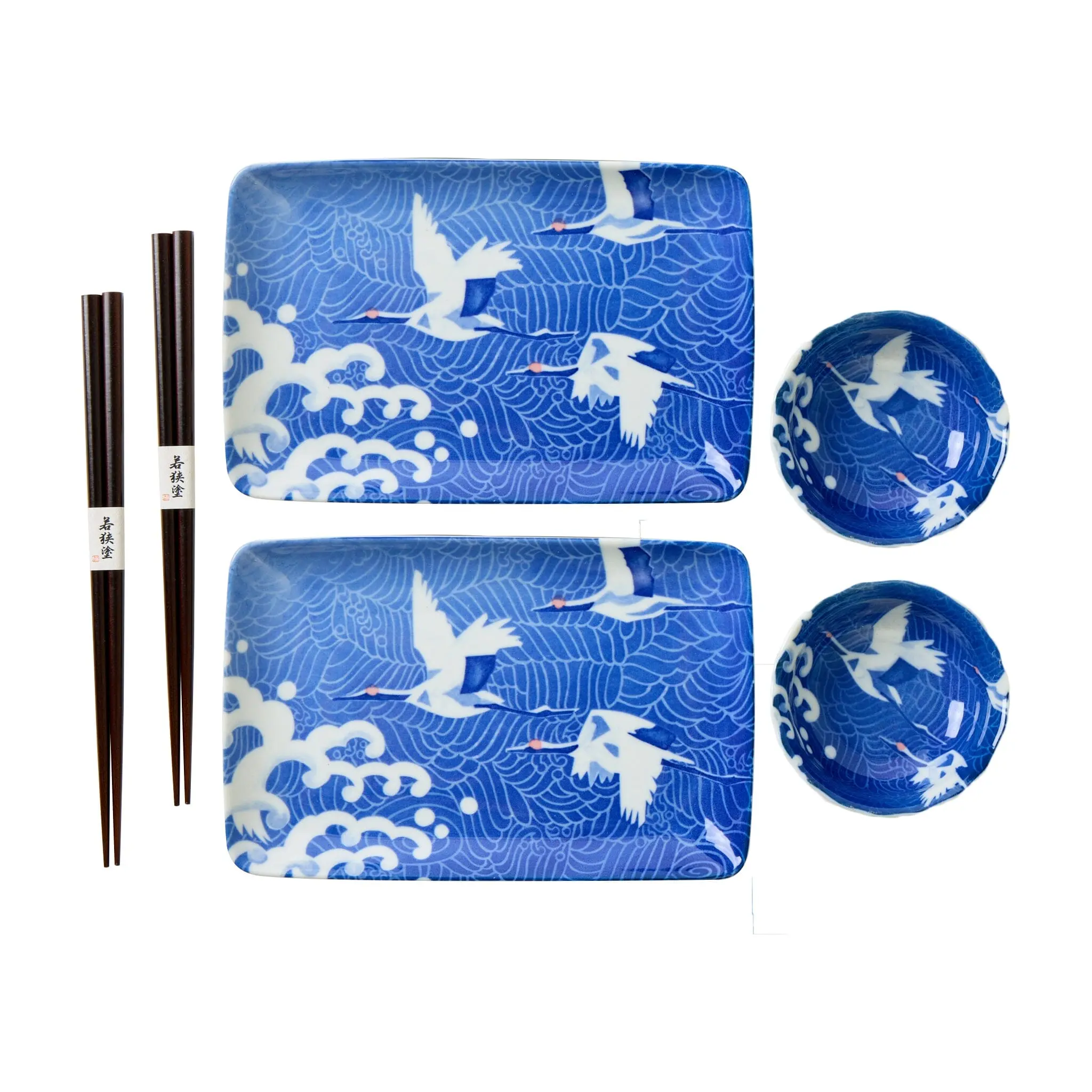 Miya Company Blue Cranes Sushi Set