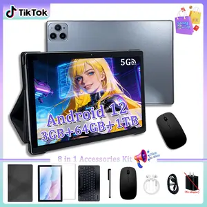 [Everything You Need]10.1 Inch Tablet with Keyboard Mouse Earphones Protective Case, 5G WiFi Android Tablet for Adults, Dual Cameras, HD Display,Apps for Work Study Entertainment, Perfect Gift for Men Women Teens for Birthday Christmas Easter Halloween