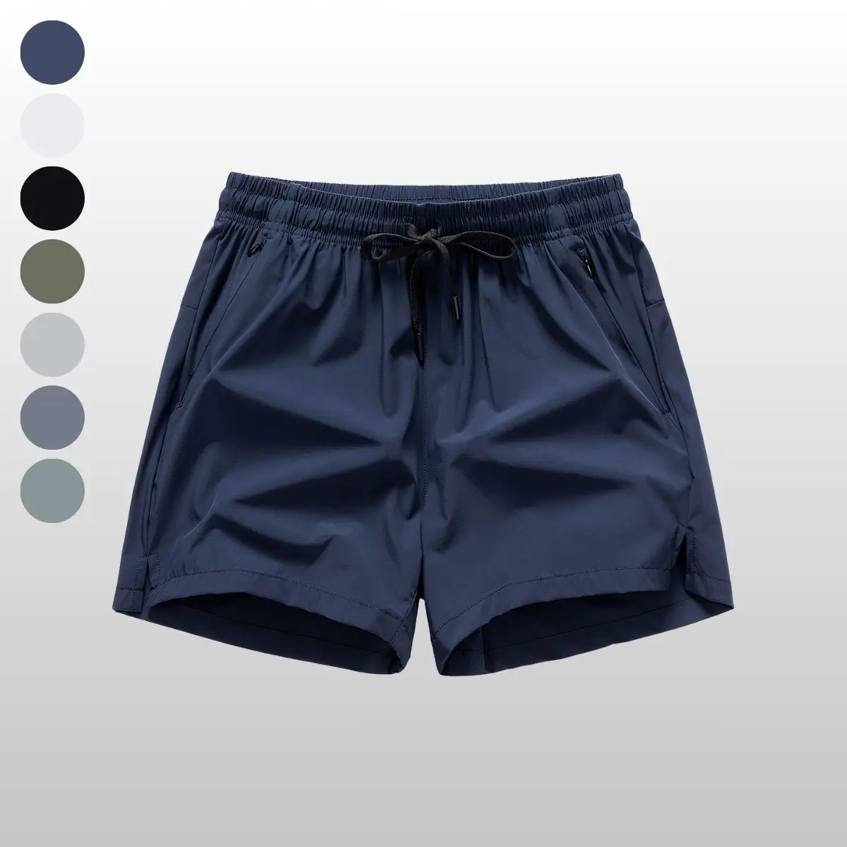 Men's Fitted Above-the-Knee Basic Solid-Color Shorts - Drawstring Closure Loungewear Casual Mix-Match Bottoms