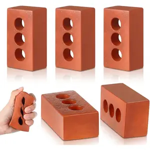 Libima 6 Pcs Stress Balls Bulk Party Favor Toy Squeeze Funny Stress Relief Toy Gift for Kids Teens Adult Improving Strength Release Pressure (Orange Brick )