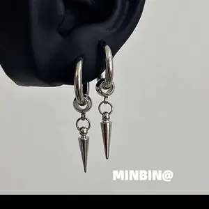 Titanium steel earrings for men, trendy and cool, stylish earrings for women, high-end hip-hop punk hoops, unisex style ear accessories