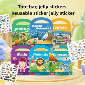 Children's Portable Reusable Jelly Silicone Sticker Book DIY Scene Sticker Book Fun and Educational Toy