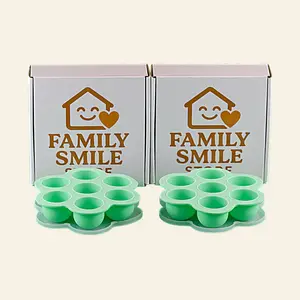 Family Smile Universe Silicone Egg Bite Mold with Lid, Breakfast Meal Prep Mold for Egg Bites, Muffins, Baby Food and Frozen Treats, 2 Pack