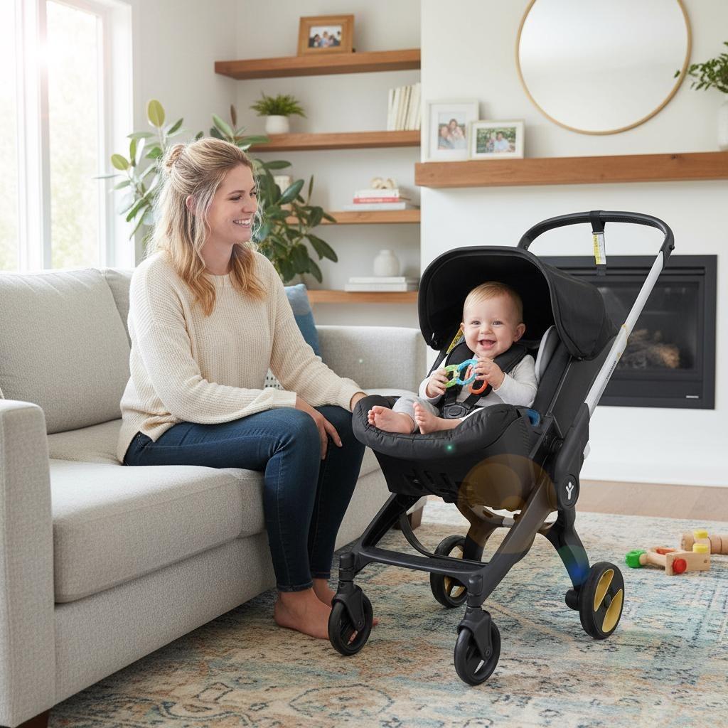 Summervibes BRODARK 3-in-1 High-Landscape Baby Stroller, Multi-Functional Collapsible Lightweight Travel Stroller with Adjustable Bassinet for Outdoor & Mall Use, Collapsible Stroller,Adjustable Baby Cradle Stroller Basket,Convertible Reversible Stroller Summervibes BRODARK 3-in-1 High-Landscape Baby Stroller, Multi-Functional Collapsible Lightweight Travel Stroller with Adjustable Bassinet for Outdoor & Mall Use, Collapsible Stroller,Adjustable Baby Cradle Stroller Basket,Convertible Reversible Stroller