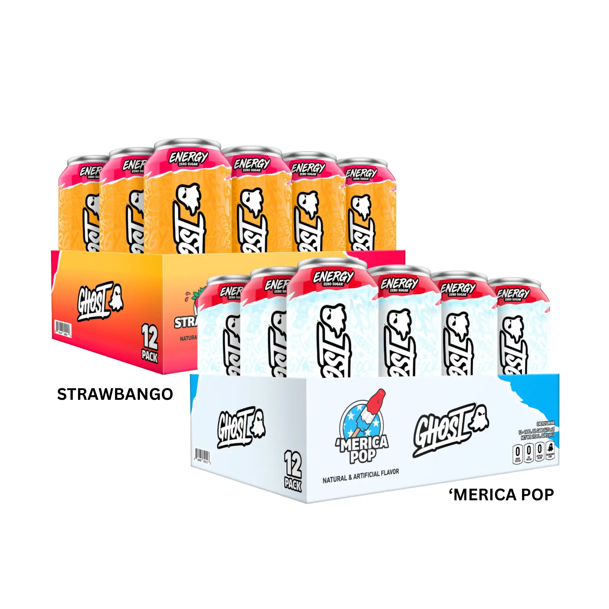 GHOST ENERGY DRINKS EXCLUSIVE - 2 Case Variety Pack 16oz Cans - Energy & Focus & No Artificial Colors - L-Carnitine & Taurine - Gluten-Free & Vegan Natural Sport Beverage