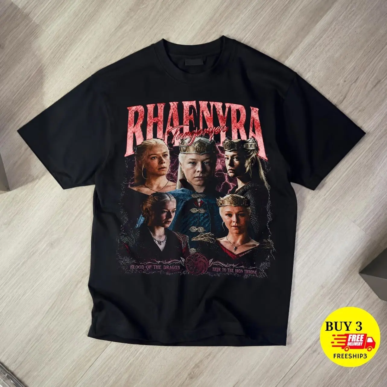 Rhaenyra Targaryen Shirt, Retro Rhaenyra Targaryen Streetwear Classic Tee, Rhaenyra Targaryen 90s Bootleg Vintage TShirt, dark fantasy tee 3P7