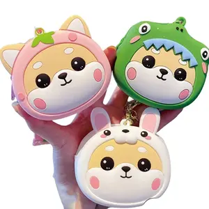 Cute Shiba Inu Dog Coin Purse Keychain with Strap – PVC Mini Pouch for Coins, Bag Accessory, and Gifts – Compact Organizer You’ll Love