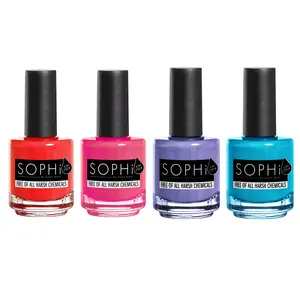 SOPHi Mood Boost - Non-toxic Nail Polish - Bright Side Babe, Soft Launch, ROME-ance Me, Peach Perfect - 0.5 fl. oz. - Cruelty-free, Vegan, Water-based Formula