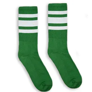 White Striped Socks | Forest Green
