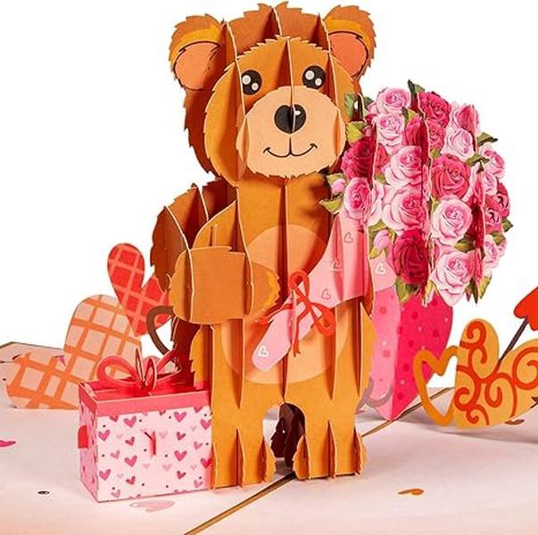 Paper Love Valentine’s Day 3D Pop Up Rose Bouquet Card – Romantic Eco ...