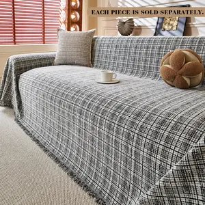 Vintage Plaid Sofa Throw New Chenille Comfortable Soft for Home Living Room Bedroom Hotel Dorm All Seasons Dustproof Sofa Cover Universal Cloth