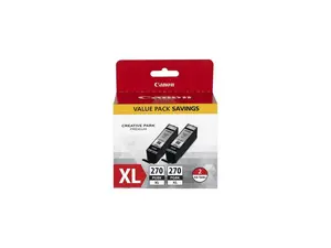 Canon PGI-270 XL High Yield Ink Cartridge - Dual Pack - Pigmented Black