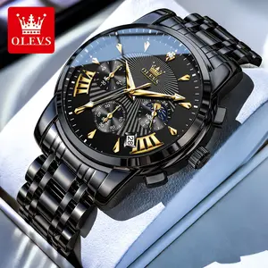 Chronograph Luminous Waterproof Watch OLEVS 2892 Men's Sports Quartz Wristwatch