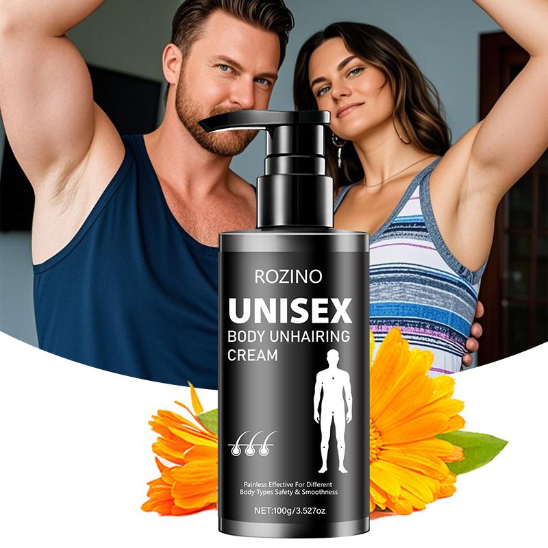 Rozino Body Hair Removal Cream 100g, Black Push Tube, Easy Apply for All Skin Types