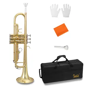 Solarry Bb Brass Trumpet with 7C Mouthpiece Golden Finish Quality Craftsmanship Easy Playability for Beginners