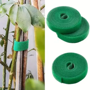 Reusable Plant Ties 2 Rolls, Gardening Tape for Indoor Outdoor Tomato Vines, Climbing Plants Outdoor, 16.4ft X 0.394in, Strong Climbing Support, Garden Supplies