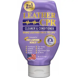Leather CPR Cleaner and Conditioner - Made in USA, Leather Furniture Cleaner and Conditioner for Couch, Leather Conditioner for Purses, Shoes, Jackets, Car Leather Cleaner, Leather Restore -18oz