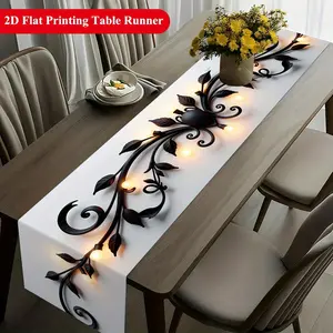 1pcs Elegant Polyester Table Runner for Home Decor, Durable and Modern Design, Ideal for Dining Table and TV Stand