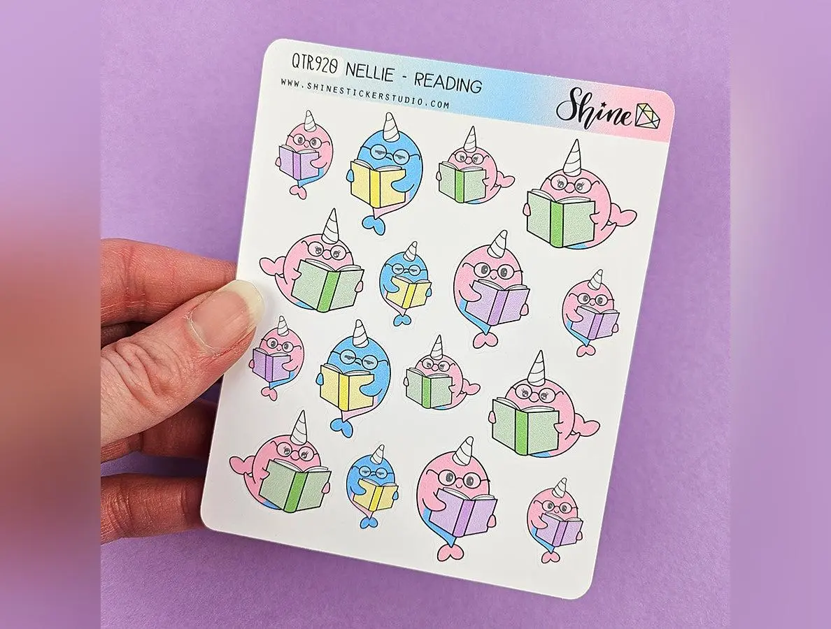 Nellie the Narwhal - Reading Planner Stickers