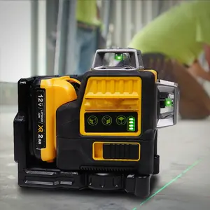 Green Beam 12V 2AH Lithium-Ion Battery & Charger Kit 3x360° Self-Leveling Leveling Tool for High Visibility and Accuracy
