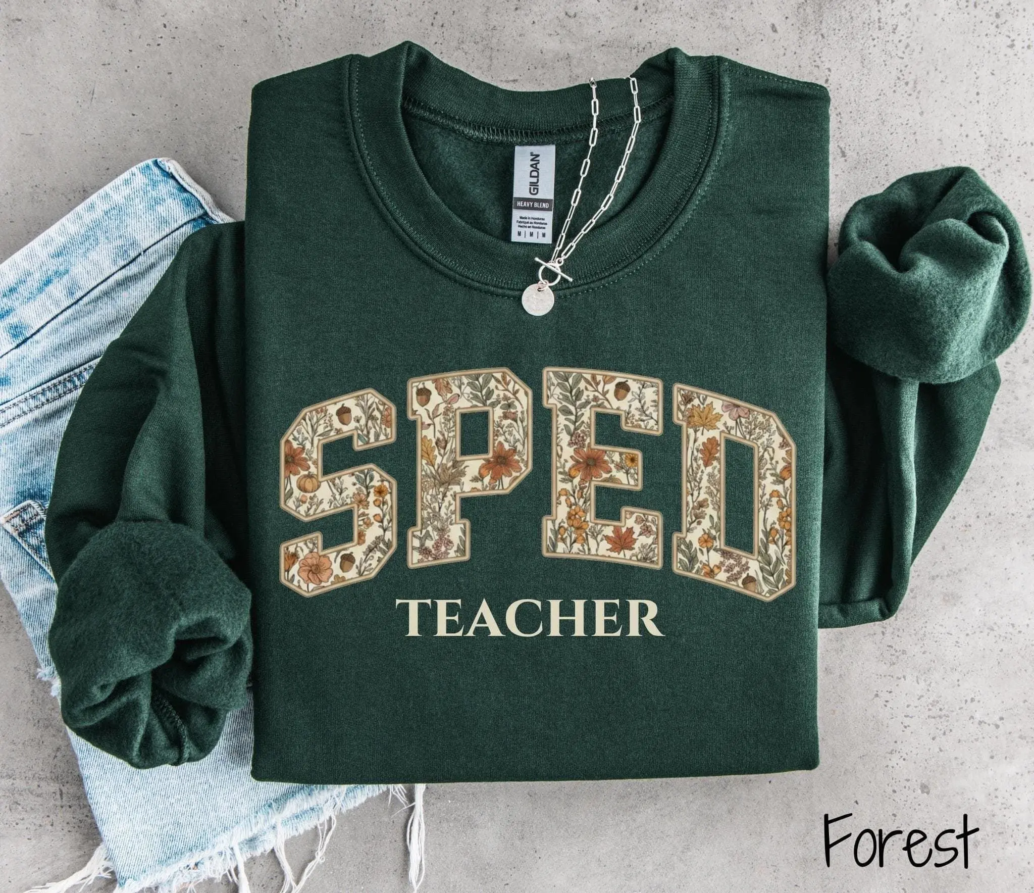 Floral Fall SPED Teacher Sweater, Floral SPED Teacher Sweater, SPED Teacher