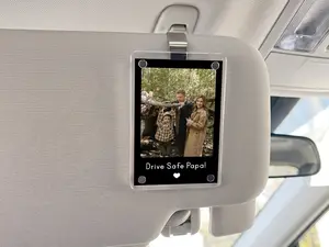 Personal Photo Car Visor Clip Never Drive Faster Protection Auto Ornament Gift for New Driver Traveler Keepsake Memorial Car Accessory