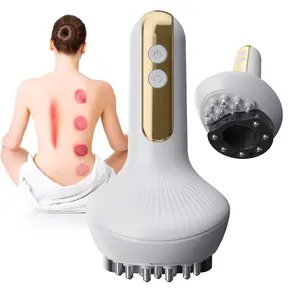 Cordless Handheld Back Massager with Heat Deep Tissue Percussion Massager 3 Sets of Dual Pivoting Heads Rechargeable Hand Held Massager for Neck Back Shoulder Calf Legs Lightweight Portable Gift