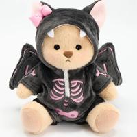 Pink Skeleton Bat With Brown Bear