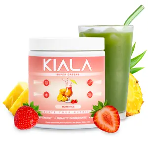 Kiala Nutrition Super Greens Miami Vice Flavor Organic Greens Powder with Spirulina & Chlorella for Digestion Gut Health Immunity & Energy Vegan Antioxidants - Supplements - Wellness - Healthcare - Dietary