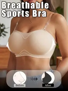 Women's Strapless Soft Lingerie Bra Underwear, Womenswear, Adjustable Non-Slip Buckle, Breathable High Elasticity, Plain Color, Ideal for Sleeveless Dresses