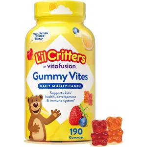 L'il Critters Gummy Vites Daily Kids Gummy Multivitamins Assorted Fruit Flavors for Ages 2+ Toddlers & Kids, Gummy Vitamin with Vitamin C and D, 95-190 Day Supply, 190 Gummies