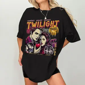 Retro Vintage Twilght Movie Shirt, Twilght Fans Homage T-shirt, Gift For Book Lover Twilight Saga Comic Retro, Vampires Wolves Romance shirt Trendy