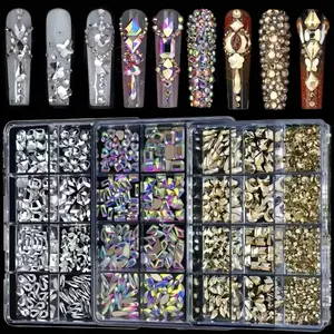 12pcs Shiny Glass Rhinestones for Nail Art, Round Flat Back Drills, Wedding Party Craft Decoration, Bling Rhinestone Decoration, High-Quality Crystal Decorations