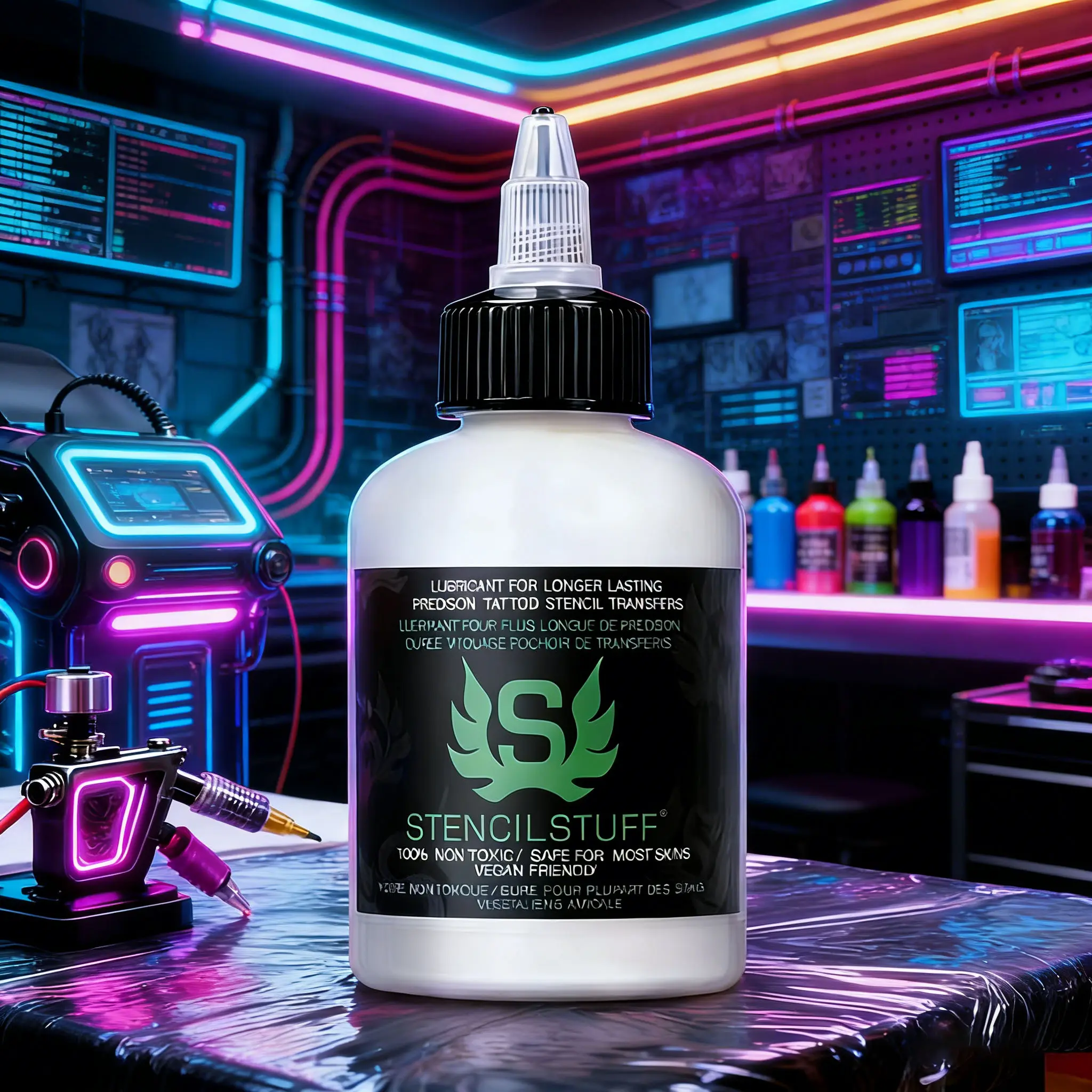 4 oz Cosmetic Stencil Transfer Gel - Easy Application & Removal, Long-Lasting, Vegan-Friendly Supplies for Temporary Tattoo Artists & Beginners