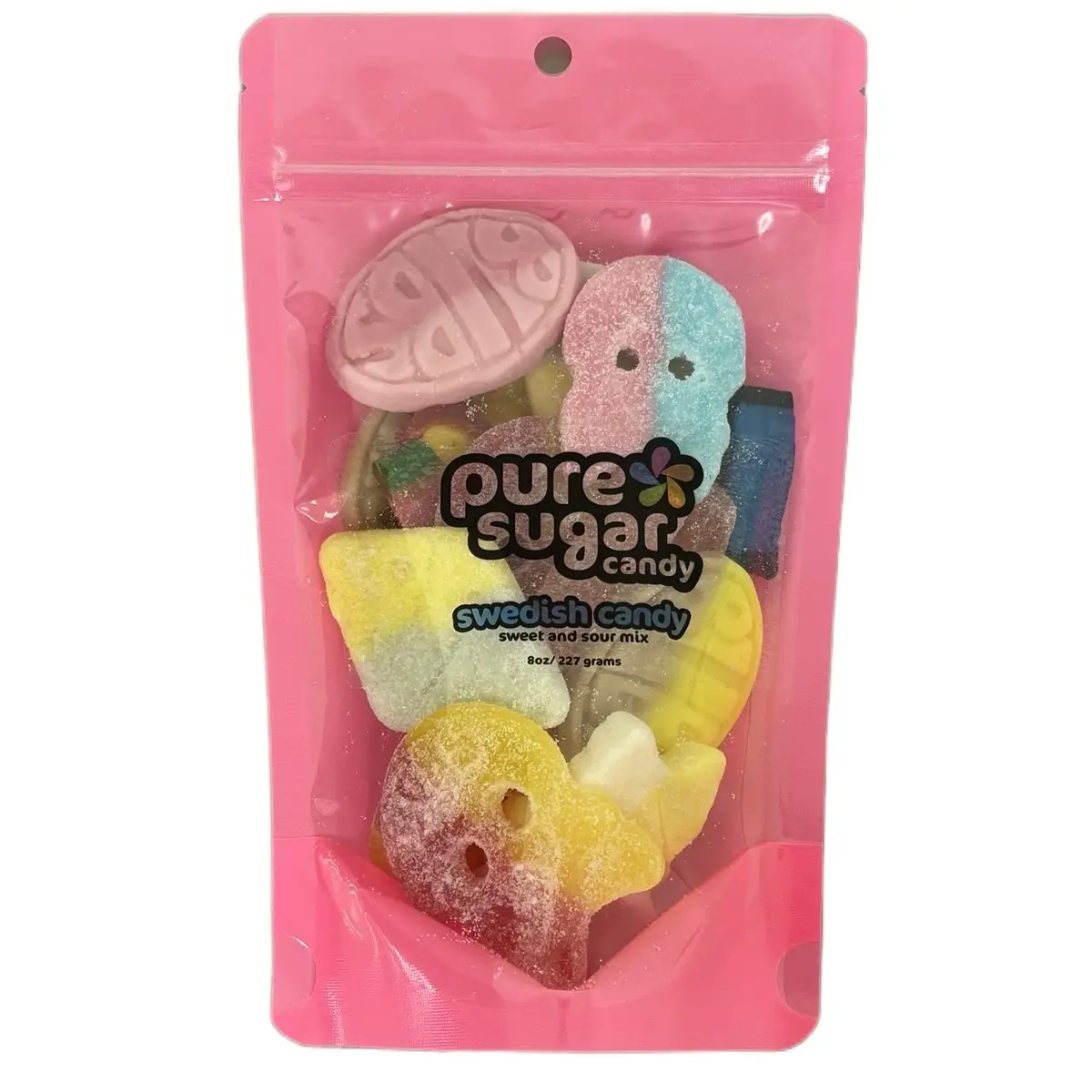 Swedish Candy Mix - 1/2 Pound Sweet and Sour Snack Mix Including Bubs Ovals, Sour Dizzy Skulls, Tutti Frutti Rombs, and Many more Candies! Bonbon