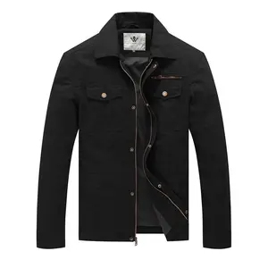 Men's Casual Canvas Cotton Military Lapel Jacket