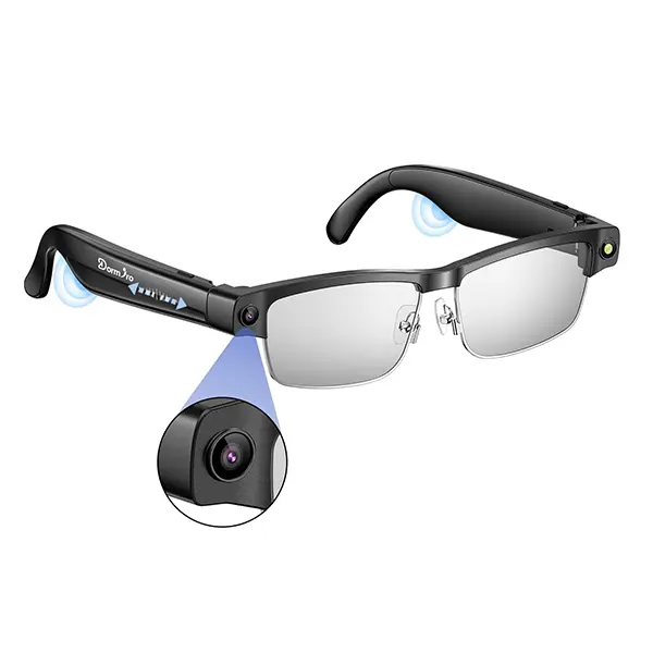 Camera Glasses, Smart Glasses with Camera and Bluetooth for Men/Women 8MP 4K HD Video Recording Anti-Shake 32G Support Chart GPT,WiFi,AI Voice Assistant,Translate,Music Device Electronic Magnetic Mics Wearable
