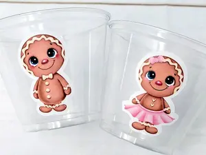 GINGERBREAD PARTY CUPS -Gingerbread Cups Christmas Party Cups Gingerbread Party Gingerbread He or She Cups Birthday Decoration Gender Reveal