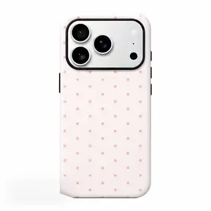 Pink Polka Dot & Brown Design Phone Case |   Shockproof Protection |   Premium Fit for iPhone 11-17 Pro/Pro Max