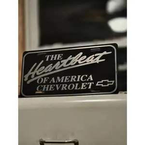 Chevrolet Heartbeat of America  Aluminum License Plate, Custom License Plate, Personalized Vanity Tag, Blank Aluminum Plate, 12×6 License Plate, US Standard Car Plate, Front License Plate 4 Pre-Drilled Holes