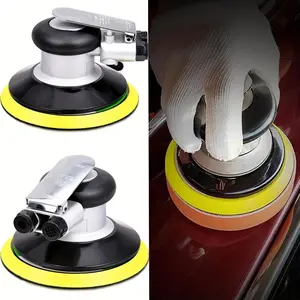 5-Inch/6-Inch Pneumatic Random Orbital Sander 12, 000 RPM Heavy-Duty Dual-Action Pneumatic Palm Sander for Automotive Paint Care, Rust Removal, And Waxing Tools