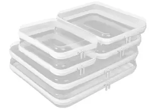 6 Pack Clear Hard Shell Zipper Case, Travel Makeup & Toiletry Organizer, Hard Plastic Cosmetic Bag for Storage, Transparent Zippered Pouches (14", 10", 8")