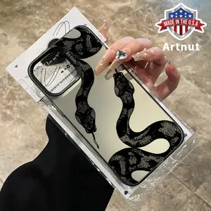 Phone Case for iPhone 16 Pro Max 15 Plus 14 13 12 11 XR XS E Python Pattern Full Body Protection Anti-Scratch PC Smartphone Cover