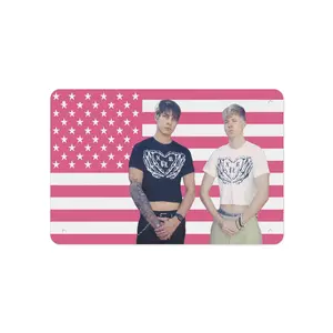 Sam and Colby Printed Metal Painting for Garage, Home, Cafe, Bar, Bathroom Wall Decoration Premium Sign 8x12 In
