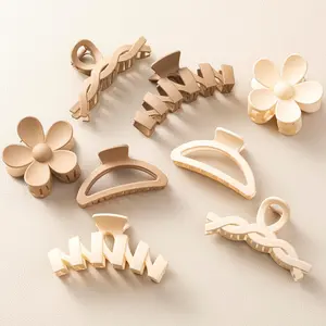 8PCS Hair Clips for Women, Flower Claw Clips for Thick Hair, Non-Slip Hair Accessories with Multi-Styles, Neutral Colors Hair Claw Clips and Variety Pack, Ideal for