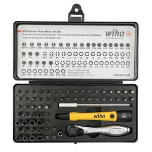 Wiha Tools 75965 Precision Micro Bit Ratchet Steel Storage Box, 65-Piece