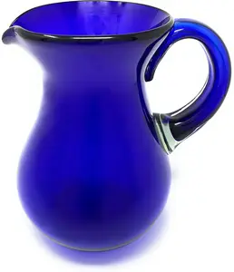 Pure Cobalt Glass Pitcher – Juice, Margaritas, Water, Lemonade (84 oz)