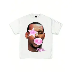 Lebrons Graphic T-Shirt Collection Basketball Y2K Rap Premium Quality Heavyweight Shirt For Men 220G Pure Cotton Single-Sided Printed Round Neck Short Sleeved T-Shirt Graphictee Bbq Trending Fitness Soft,summervibes