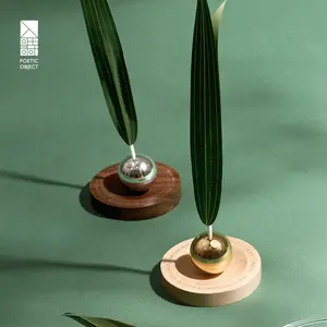 Aesthetic "Dancing Wind" Zen Diffuser  Roly-Poly Aromatherapy Desk Decor Interactive Wobbly Grass Diffuser | Stress Relief Minimalist Room Decor Waterless Essential Oil Diffuser Set | Gold Silver Tumbler Aesthetic Scent gift for him/her